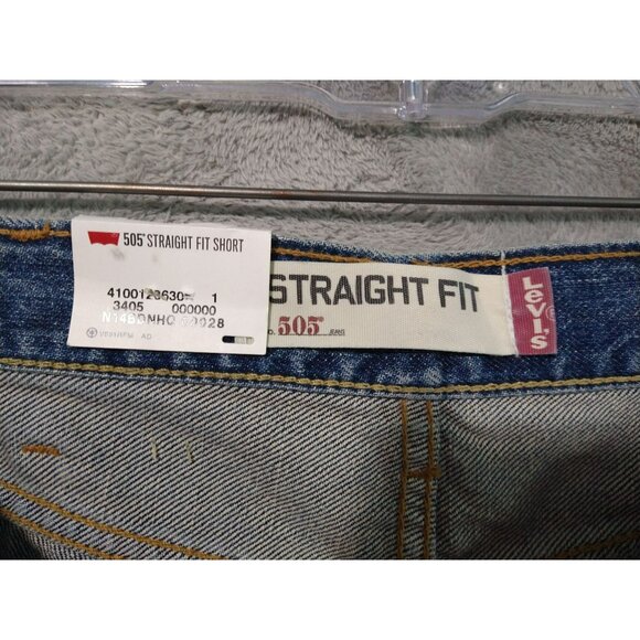 Levis 505 Shorts Mens 38 Blue Denim Straight Fit Dadcore Workwear Red Tab - Picture 8 of 10